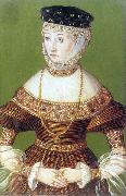 Lucas Cranach the Younger Miniature of Barbara Radziwill oil painting